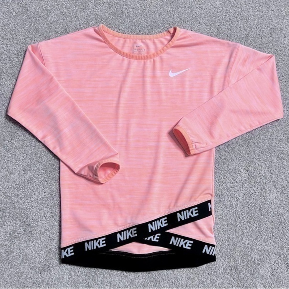 Nike Dri-Fit girls size 6X lightweight long sleeve top with elastic band